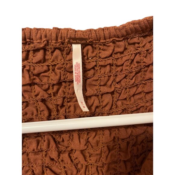 Free People Scarlett Smocked Mini Dress Cutout Sz M - Picture 7 of 7